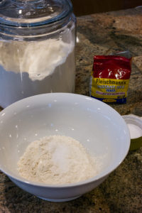 mix the salt with the flour first