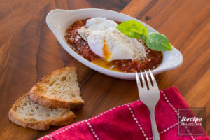 Quick Tomato Onion Smoked Paprika Sauce With Poached Eggs