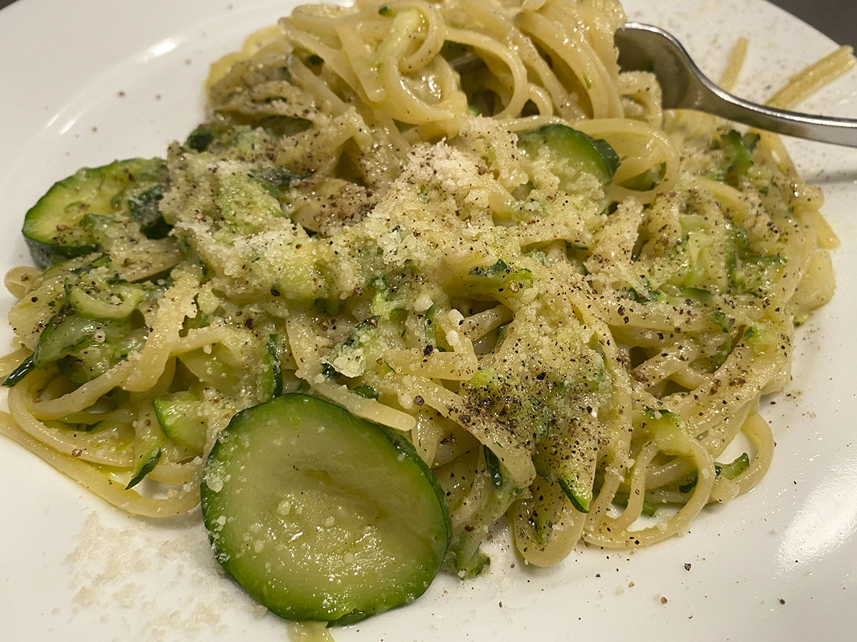 Pasta With Sautéed Zucchini And Garlic For One