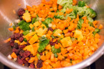 All the veggies ready for dressing
