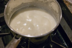White sauce bubbling away