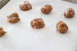 Flour-less peanut butter cookie dough ready to bake