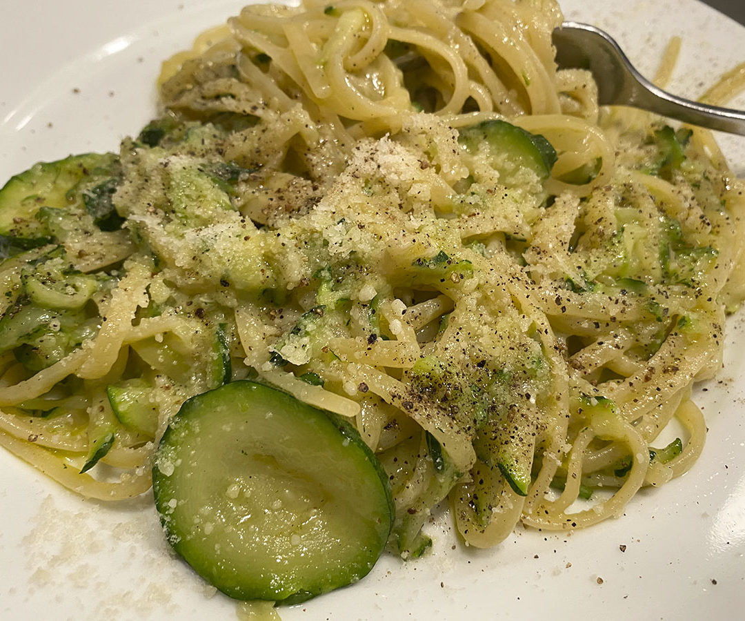 Pasta With Sautéed Zucchini And Garlic For One
