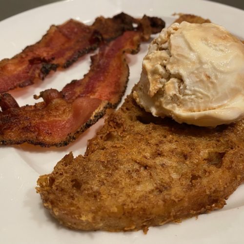 French Toast with Ice Cream and Bacon